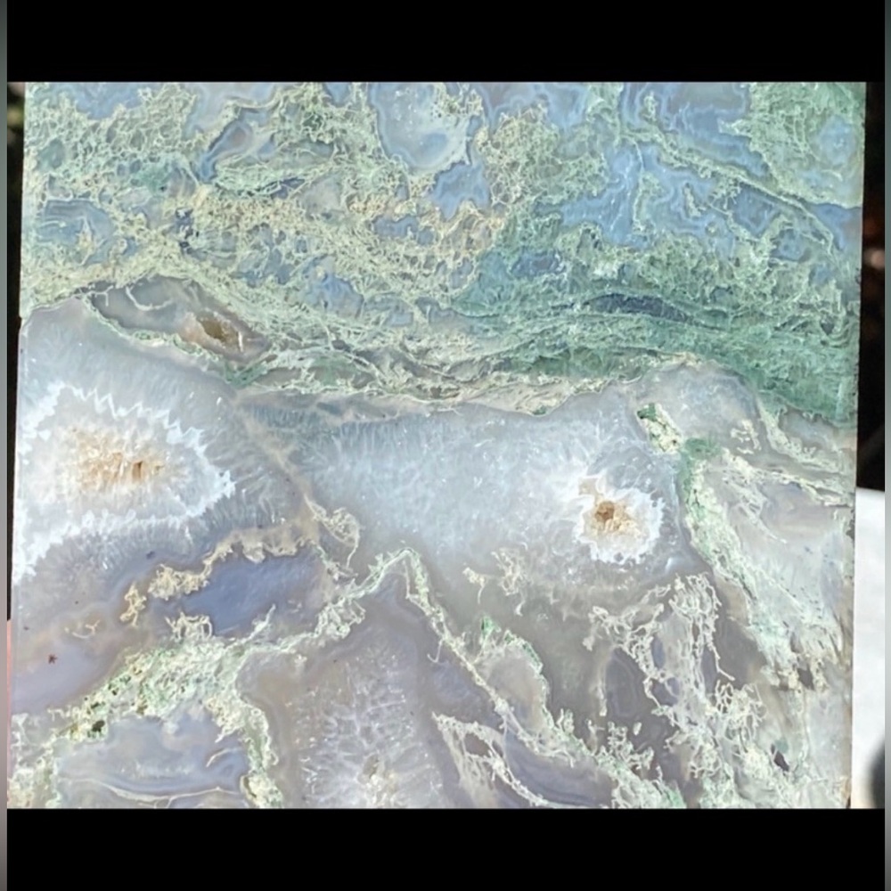 Natural Druzy Moss Agate Slab - Picture 5 of 11